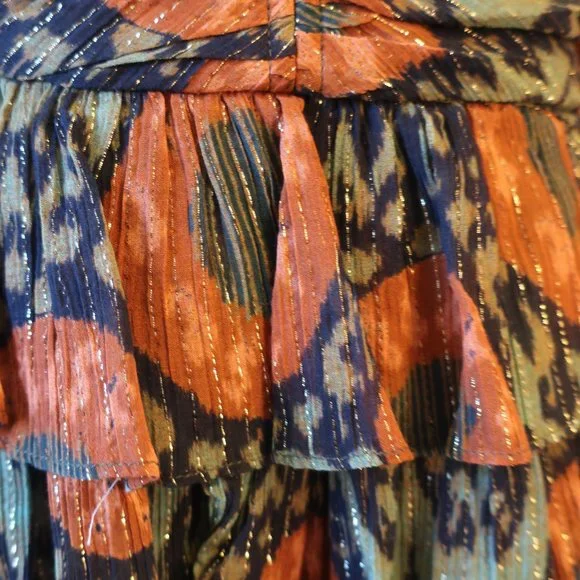 Womens Ulla Johnson Naiya Nocturne Black Green Gold Metallic Halter Dress 0 - Picture 8 of 16